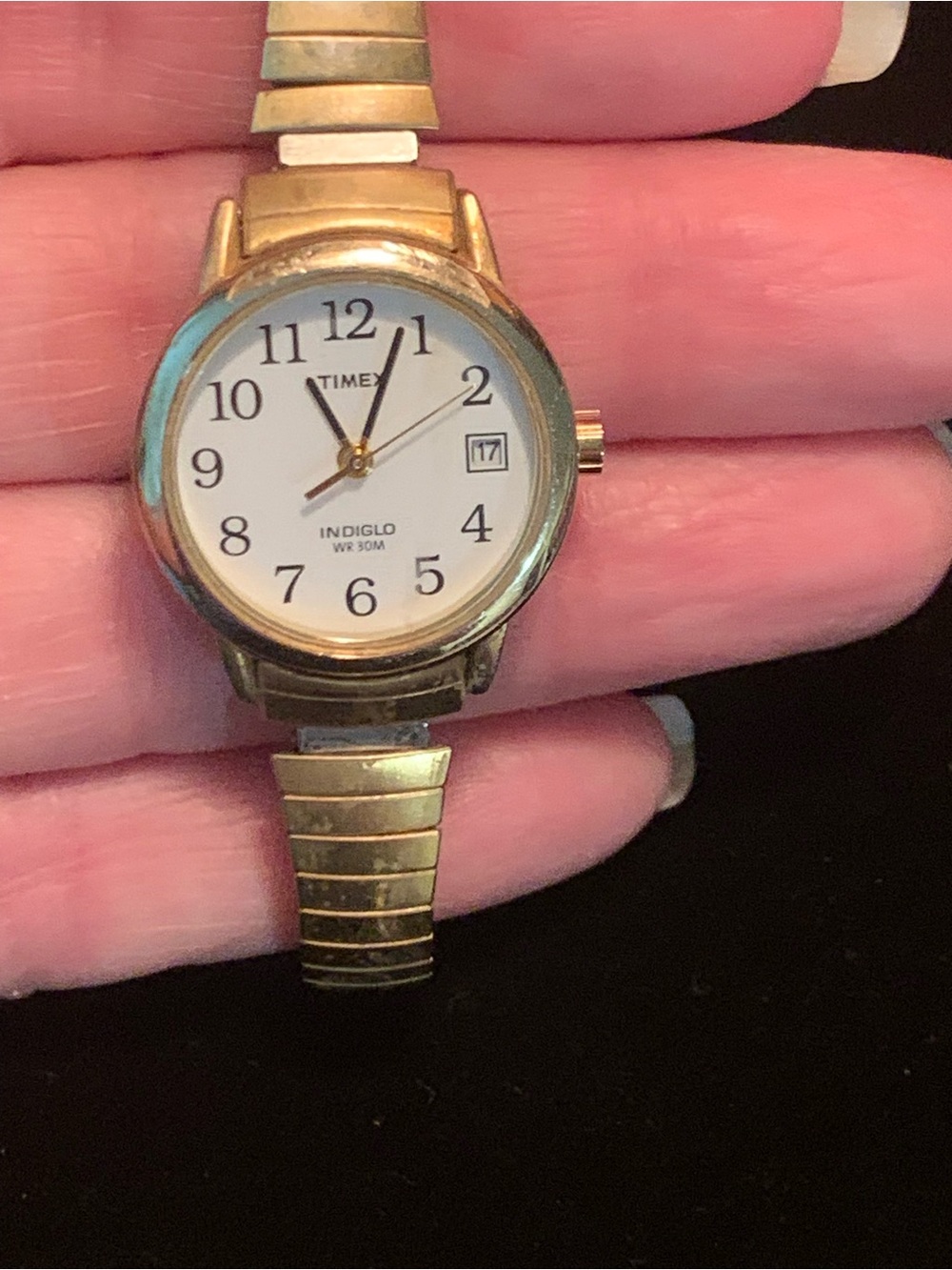Vintage Timex Indiglo WR 30M ladies' gold-tone watch